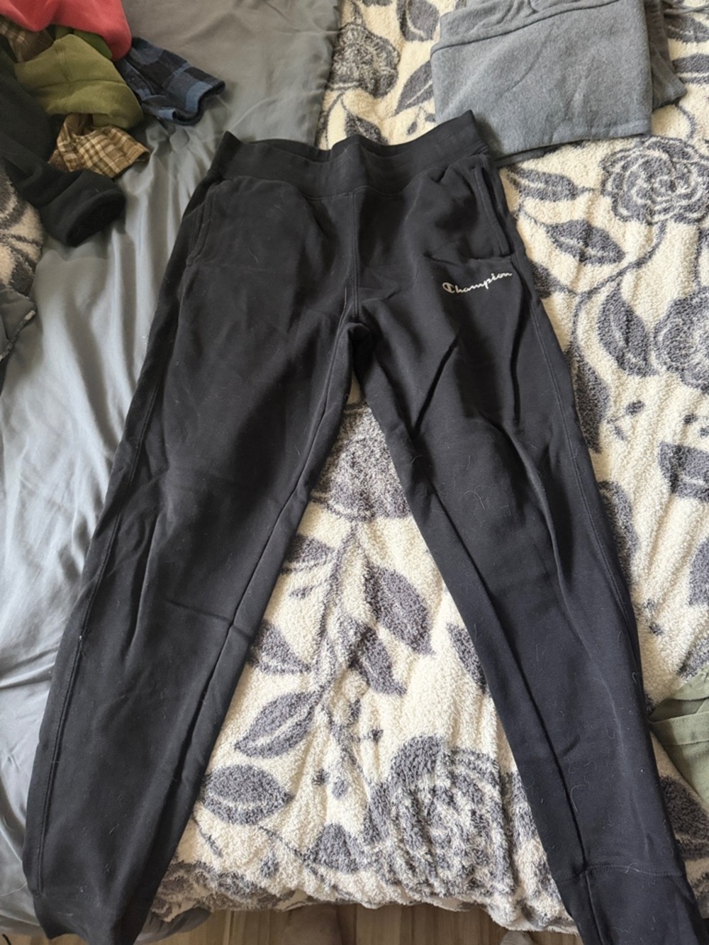 Champion Black Sweat Joggers with Script Logo